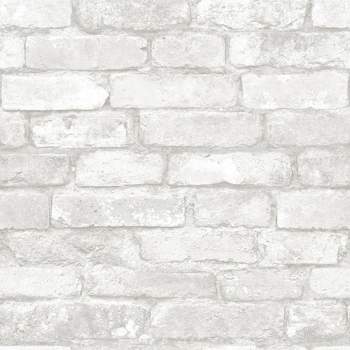 NuWallpaper Brick Peel & Stick Wallpaper White/Gray