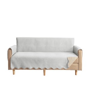 Collections Etc Lacey Scalloped Edge Reversible Quilted Furniture Protector - 1 of 4
