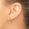 Black Bow Jewelry Tri-Color Puffed Square Hoop Earrings in 14k Yellow Gold and Rhodium - 3 of 4