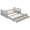 Sapphtopaz Wooden Daybed Bed Frame with Trundle Bed and 3 Drawers Modern Save-Space Sofa Bed with Slats Support for Bedroom,Apartment - 2 of 4