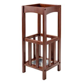 Rex Umbrella Stand with Metal Tray Walnut/Metal - Winsome