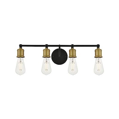 Elegant Lighting Serif 4 light brass and black Wall Sconce