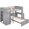 VYNXARIA Twin size Loft Bed with a Stand-alone bed, Shelves,Desk,and Wardrobe£¬Gray - 3 of 4