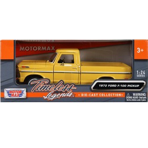 1972 Ford F-100 Pickup Truck Yellow "Timeless Legends" Series 1/24 Diecast Model Car by Motormax - 1 of 3