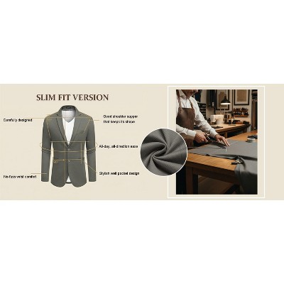COOFANDY Men's Casual Blazer Slim Fit Suit Jackets Two Button Lightweight Knit Sport Coat White M — фото 8
