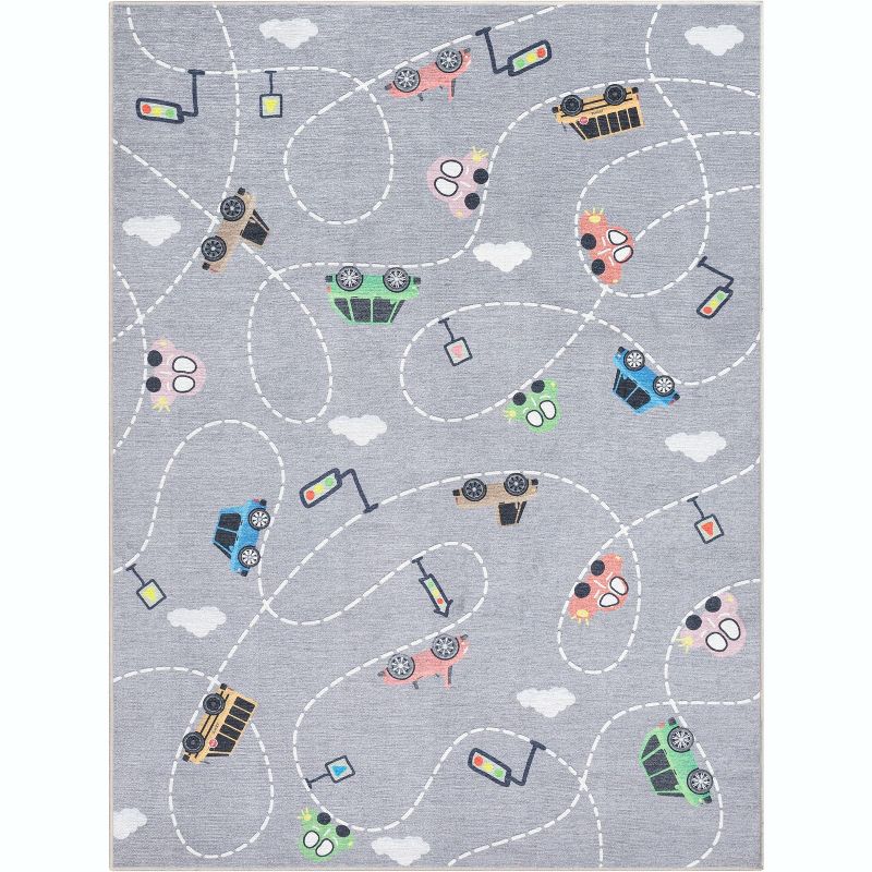 Well Woven Car Playmat Apollo Kids Collection Area Rug, 1 of 4