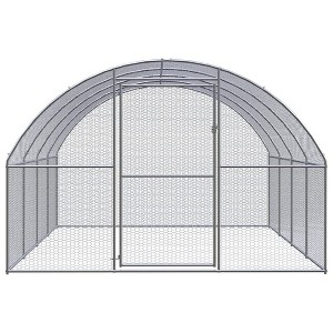 vidaXL Chicken Coop Silver Galvanized Steel Large Durable Chicken Coop - 1 of 4
