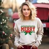 Simply Sage Market Women's Graphic Sweatshirt Merry Checkered Mistletoe - 2 of 4