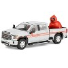 2022 GMC Sierra 3500 HD Truck "Indiana Cardinals" Silver Metallic with Red and Figure 1/64 Diecast Model Car by Greenligh - 4 of 4