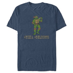 Men's Teenage Mutant Ninja Turtles Distressed Hashtag Pizza Hashtag Delicious T-Shirt - 1 of 4