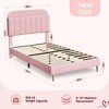 Twin/Twin XL Bed Frame with Storage Headboard Velvet Upholstered Platform Bedframe for Kids No Box Spring Needed - 2 of 4