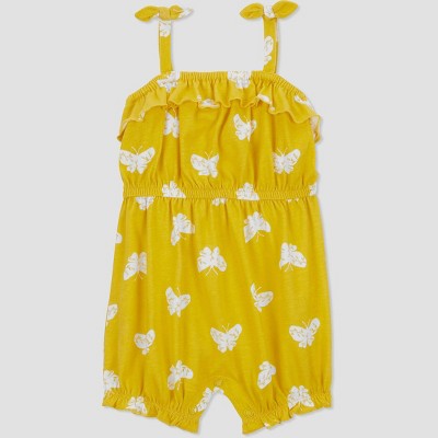 Image of Carter's Just One You®️ Baby Girls' Butterfly Romper - Yellow/White 3M