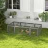 PawHut Large Wooden Rabbit Hutch Bunny Hutch Small Animal Habitat Enclosure Outdoor Run and Lockable Doors - 2 of 4