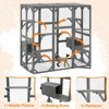 FURNIinspire Pet Crates and Houses Cat Crate Furniture Style Heavy duty Kennel Cage, Stylish Pet Crate, Multiple Functional Spaces, Grey, - 2 of 4