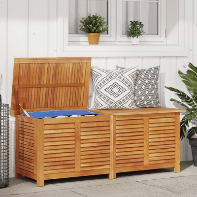 VidaXL Garden Storage Box with Louver 59.1"x19.7"x22" Solid Wood Acacia