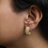 Haus of Brilliance 14K Yellow Gold Plated Silver 3/8 Cttw Diamond and Ball Bead J Hoop Earrings - 4 of 4