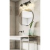 Lauren 3-Light Vanity Wall Light - Modern Steel Design with Clear Glass Shades - 2 of 4