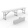 Portable Folding Bench 6 Foot, Plastic Foldable Bench HDPE BenchTop with Carrying Handle for Outdoor Picnic Camping Party Sports Activities - White - 4 of 4