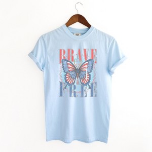 Simply Sage Market Women's Brave Butterfly Short Sleeve Garment Dyed Tee - 1 of 2
