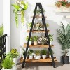 Hooseng 4-Tier Industrial Ladder Bookshelf, Narrow Ladder Shelf, Tall Standing Bookshelf,  A-Shaped Standing Bedroom Ladder Shelf - 2 of 4