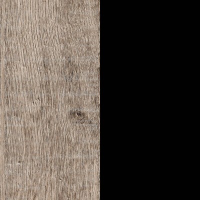 Full Weathered Oak and Matte Black Wood Headboard