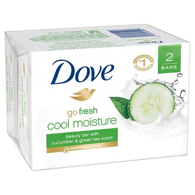 Dove go fresh Cool Moisture Beauty Bar 4 oz, 2 Bar