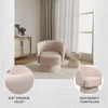 LeisureMod Upholstered Velvet Boucle Linen Accent Chair with Round Barrel Design, 360-Degree Swivel, and Removable Round Base - 3 of 4