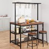 Multi-Functional Kitchen Island with Optional Outlets - Mobile Cart, 3-Tier Storage, 400lb Capacity, Removable Microwave Shelf - 3 of 4