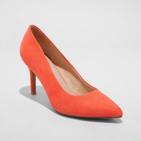 Women's Gemma Pointed Toe Heels - A New Day™ Coral - image 1 of 3