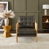KINWELL Mid-Modern Accent Chair with Jute Rope Arms & Top-Grain Leather Upholstery - 2 of 4