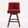 CAVINAS 26" H Counter Height Swivel Barstools Set of 2, Upholstered Swivel Dining Chairs with Curved Backrest and Solid Rubber Wood Legs - 3 of 4
