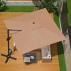Large Cantilever Patio Umbrella, 10' X 10' Heavy Duty Large Aluminum Outdoor Umbrella with Solar LED Lights & Weighted Base, 360° Rotation - 3 of 4