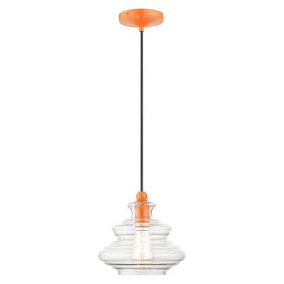 Livex Lighting Everett 1 - Light Pendant in  Shiny Orange