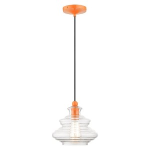 Livex Lighting Everett 1 - Light Pendant in  Shiny Orange - 1 of 4