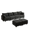 113.5'' U-Shaped Corduroy Sectional Sofa with Storage Ottoman - 6-Seat Convertible Couch for Living Room - 2 of 4
