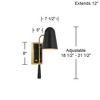 Possini Euro Design Possini Euro Squire 18 1/2" High Black and Brass USB Plug-In Wall Lamp - 4 of 4