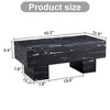 Damerin Modern Marble Texture MDF Rectangular Coffee Table Easy Assembly-Black - 2 of 4