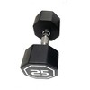 Naysaye Dumbbell 25LBS Octagonal with Chrome Plated Contour Knurled Handle High End RPE Material for Home Gym, Silver, 13"*6"*6" - 2 of 4