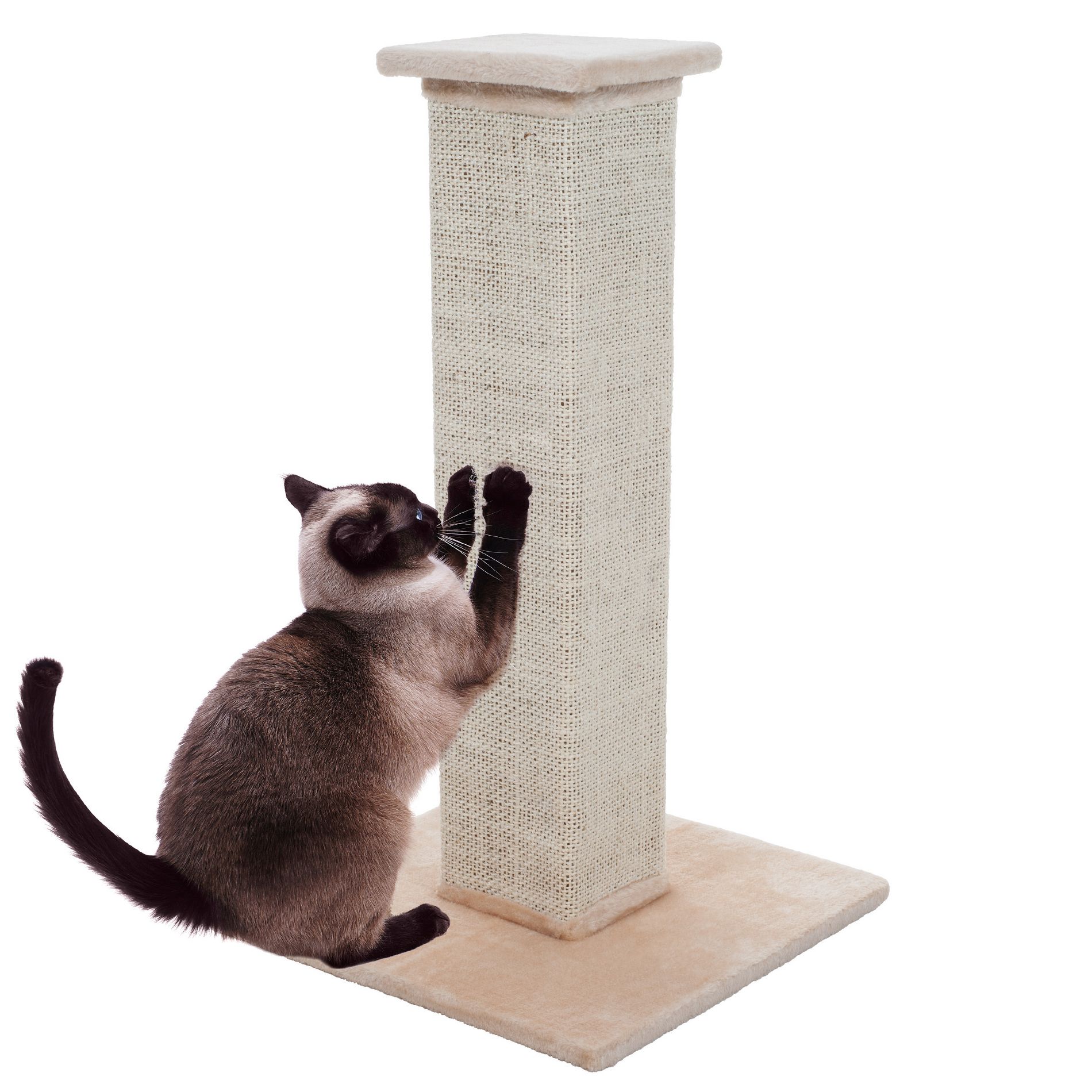 Pet Adobe Sisal & Burlap Cat Scratching Post - Beige