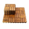 Dexmalle 12 Slats Acacia Wood Checker Deck Tiles,10 PCs , 12 x 12 - 2 of 4