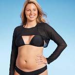 Women's Mesh Long Sleeve Swimsuit Cover Up - Wild Fable™ Black