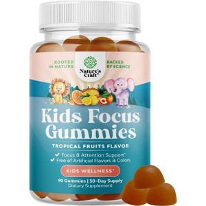 Kids Focus Gummies, Focus & Attention Support, Kids Wellness, Nature's Craft, 90ct - 1 of 4