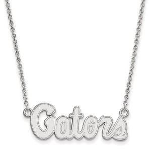 Black Bow Jewelry 14k White Gold Florida Gators NCAA Necklace 18 Inch - 1 of 4