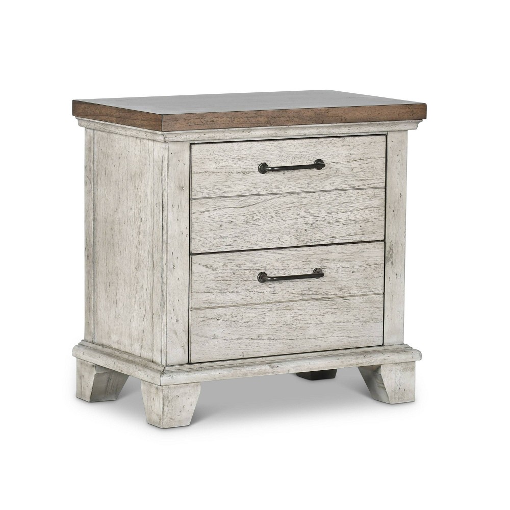 Photos - Bedroom Set Bear Creek 2 Drawer Nightstand Rustic Ivory/Honey - Steve Silver Co.