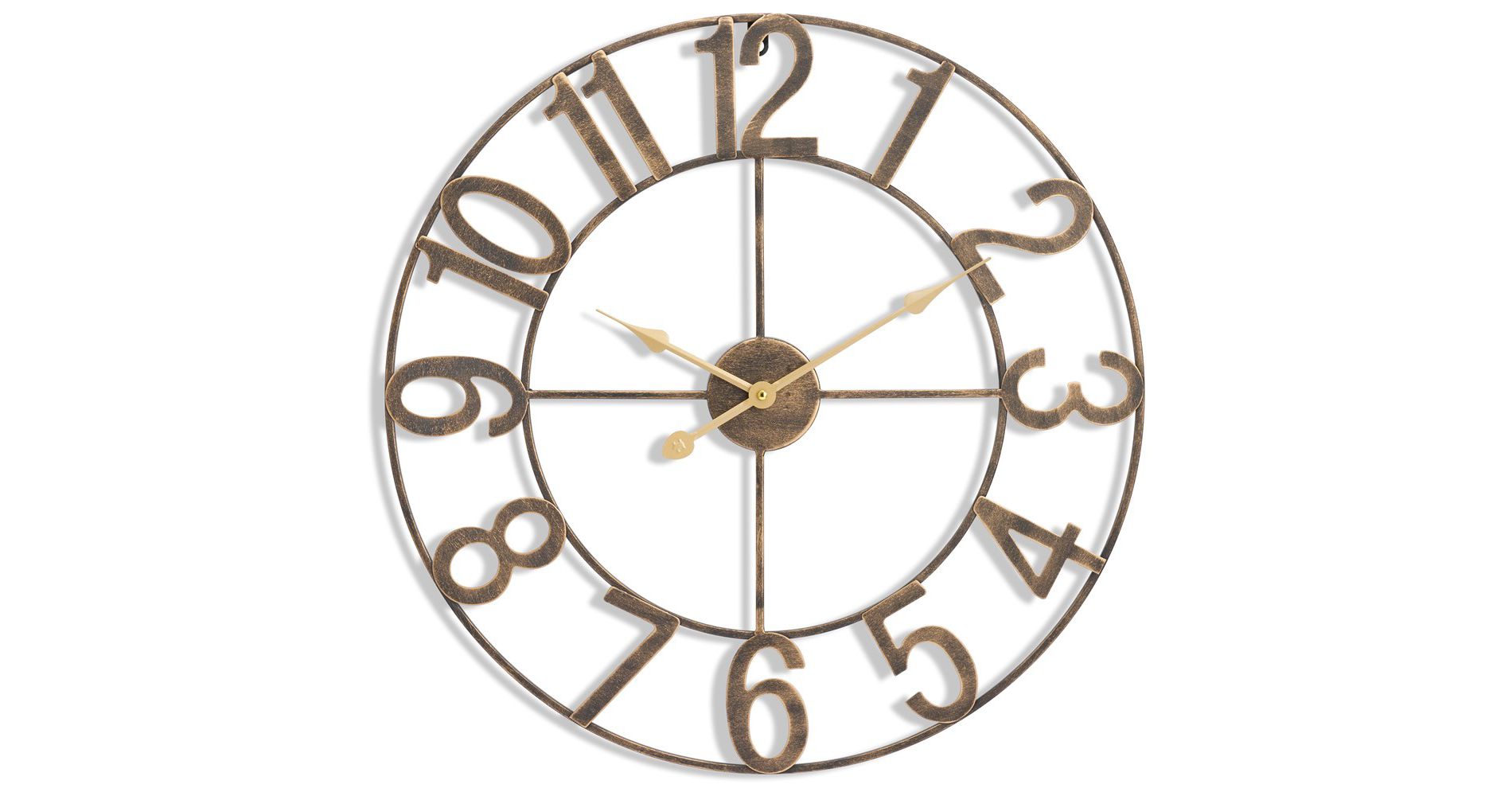 Sorbus Large Wall Clock for Living Room Decor - Numeral Wall Clock for Kitchen - 24 inch Wall Clock Decorative (Bronze)