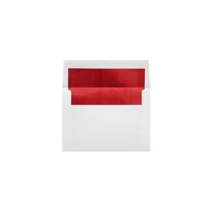 LUX A7 Foil Lined Invitation Envelopes 5 1/4 x 7 1/4  White w/Red Lining FLWH4880-01-50 - 1 of 1