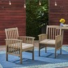 SKRAN Patio Dining Chairs with Cushions,Outdoor Porch Chair Set of 2 with Acacia Wood Frame, Easy Clean & Simple Assembly - 2 of 4