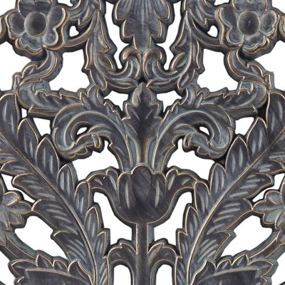Bronze and Silver Botanical Carved Wood Wall Decor Set, 2-Piece