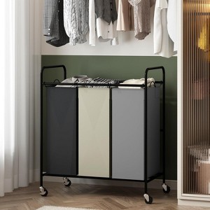Laundry Sorter Cart, Rolling Laundry Hamper with Lockable Wheels, Large Laundry Basket Organizer for Dirty Clothes, Toys Storage Laundry Cart - 1 of 4
