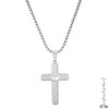 Steeltime 24" Men's stainless steel Lords prayer cross pendant - 3 of 4